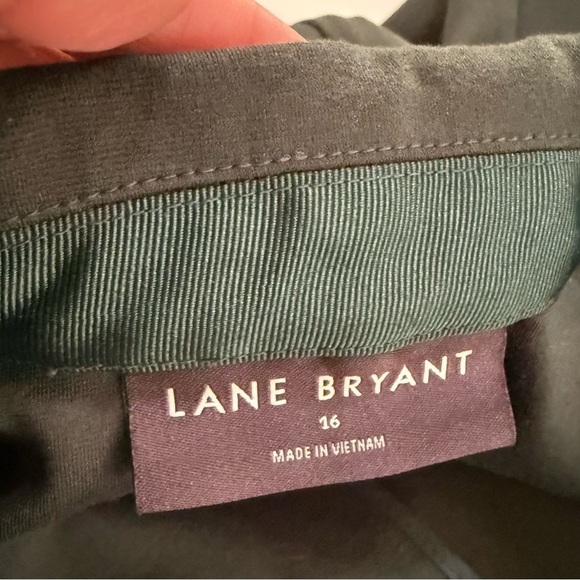 Lane Bryant Double Weave Stretch Blazer Jacket  Size 16 Green One Button - Picture 3 of 4